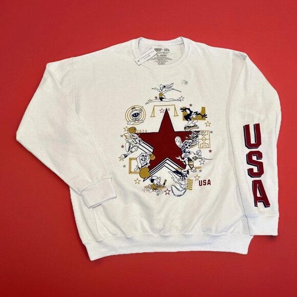 Looney Tunes x Team USA Other - Looney Tunes x Team USA Olympics Sweatshirt Mens Large 2024 Paris Olympics White